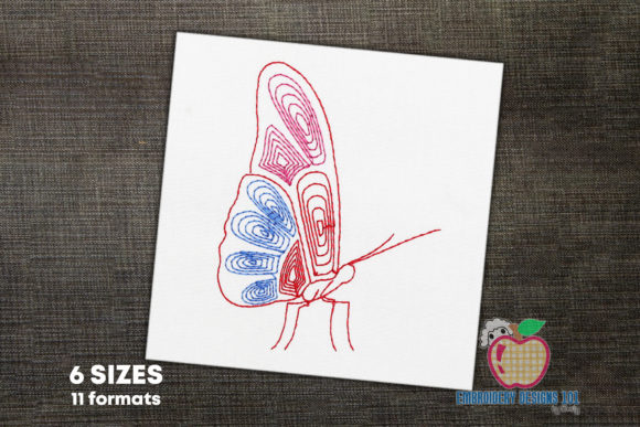 Butterfly Drawn with Lineart Embroidery Review