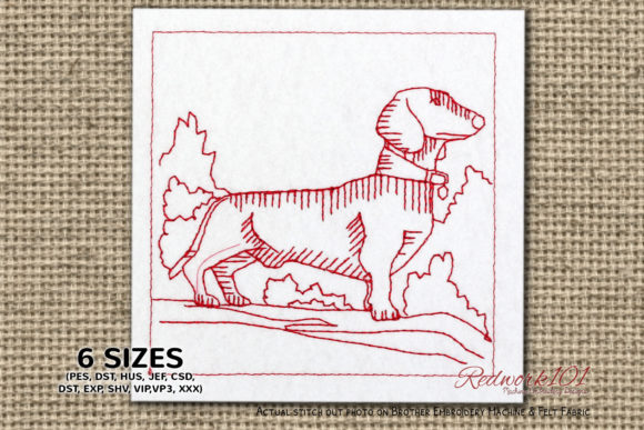 Dachshund Dog Redwork Embroidery Review