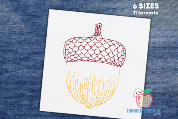 Fresh Acorn Fruit Line Art