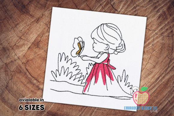 Girl Playing with Butterfly Embroidery Review