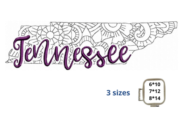 Tennessee State Embroidery Design